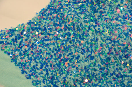 Sequins Stretch Velvet Polyester Spandex Fabric - Sequins On Plush Velvet, Multiple Colors, 60" Width (By The Yard)