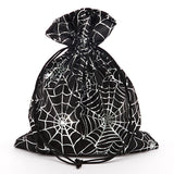 Spider Web Fabric Bags 4 '' x 6 '' Black / Silver Satin Color 12 EACH / PACKAGE