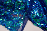 Fish Scale Paillette Sequins Polyester Fabric - 9Mm Sequins, 54" Width, Multiple Colors (1 Yard)