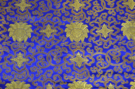 Chinese Medallion Brocade Polyester Fabric - Medallion Jacquard, 48" Width (1 Yard)