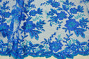 Edith Embroidery Fabric - Two Tone Floral Embroidery, Sheer Tulle, 52" Width, Multiple Colors (1 Yard)