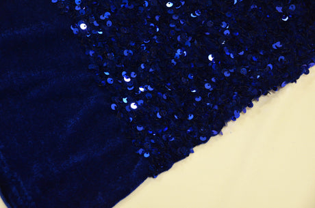 Sequins Stretch Velvet Polyester Spandex Fabric - Sequins On Plush Velvet, Multiple Colors, 60" Width (By The Yard)