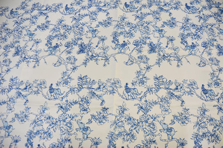 Ben Toile Polyester Fabric - French Toile Print, 58/60" Width, 4 Colors (1 Yard)