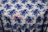 Chantilly Lace Polyester Fabric - Floral Embroidery, Sheer Mesh, 52" Width (1 Yard)