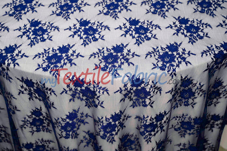Chantilly Lace Polyester Fabric - Floral Embroidery, Sheer Mesh, 52" Width (1 Yard)