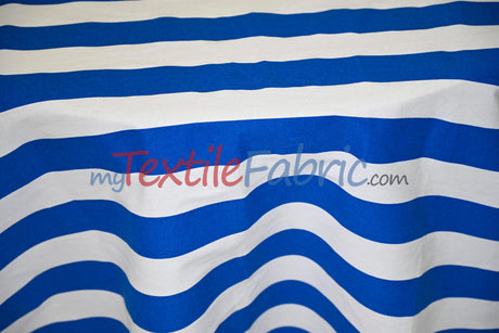 10 Oz 100% Cotton Canvas 2" Stripe Fabric - Multiple Colors, 60" Wide (1 Yard)