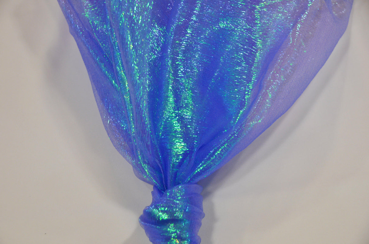 Crush Iridescent Pearl Organza Polyester Fabric - Sheer Crushed Holographic, 38/40" Width (1 Yard)