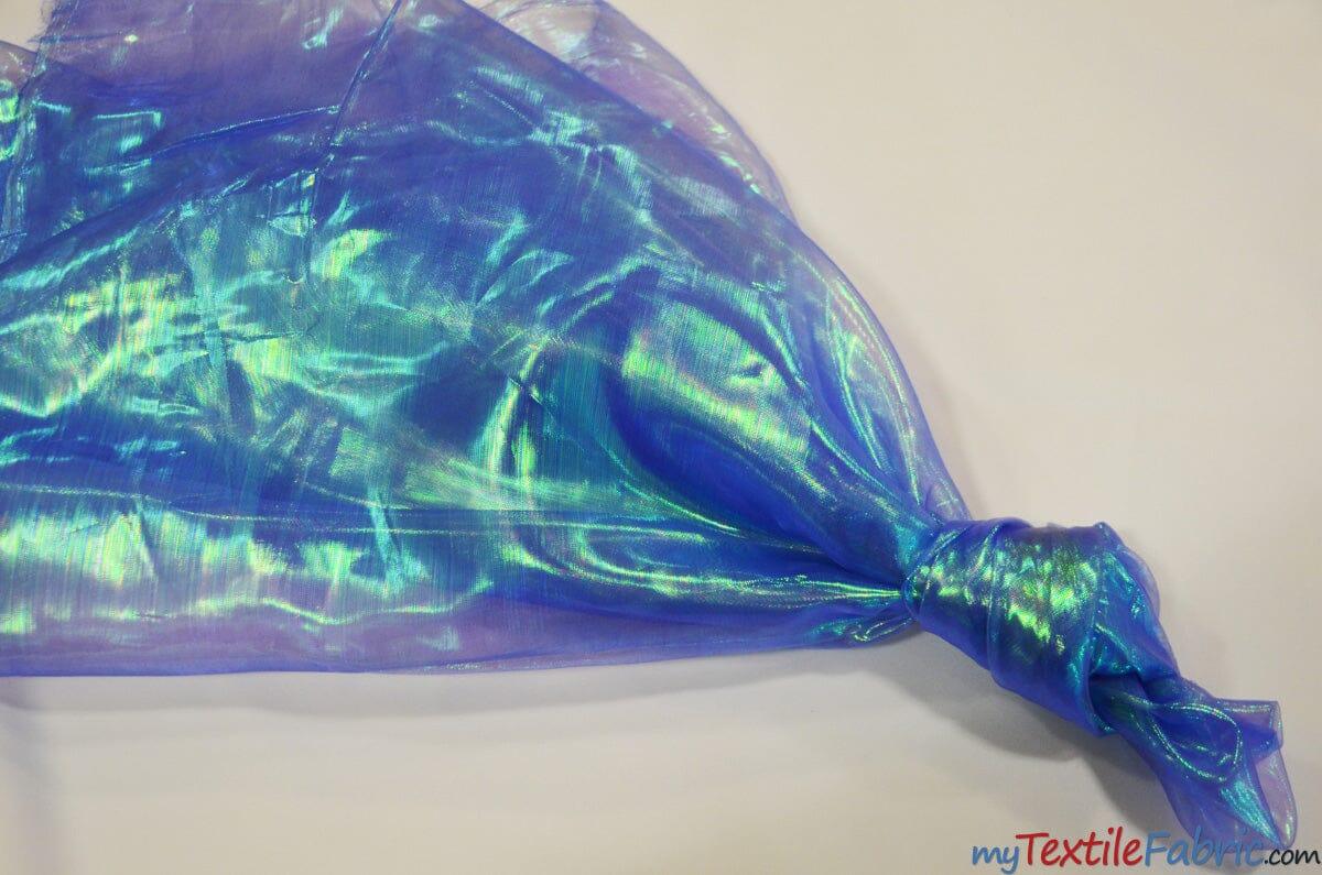 Iridescent Pearl Organza Polyester Fabric - Sheer Holographic, 58/60" Width (1 Yard)