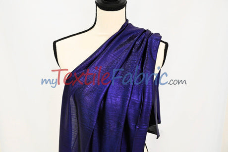 Metallic Stretch Slinky Polyester Spandex Fabric - Metallic Solid, 58" Width, Multiple Colors (1 Yard)