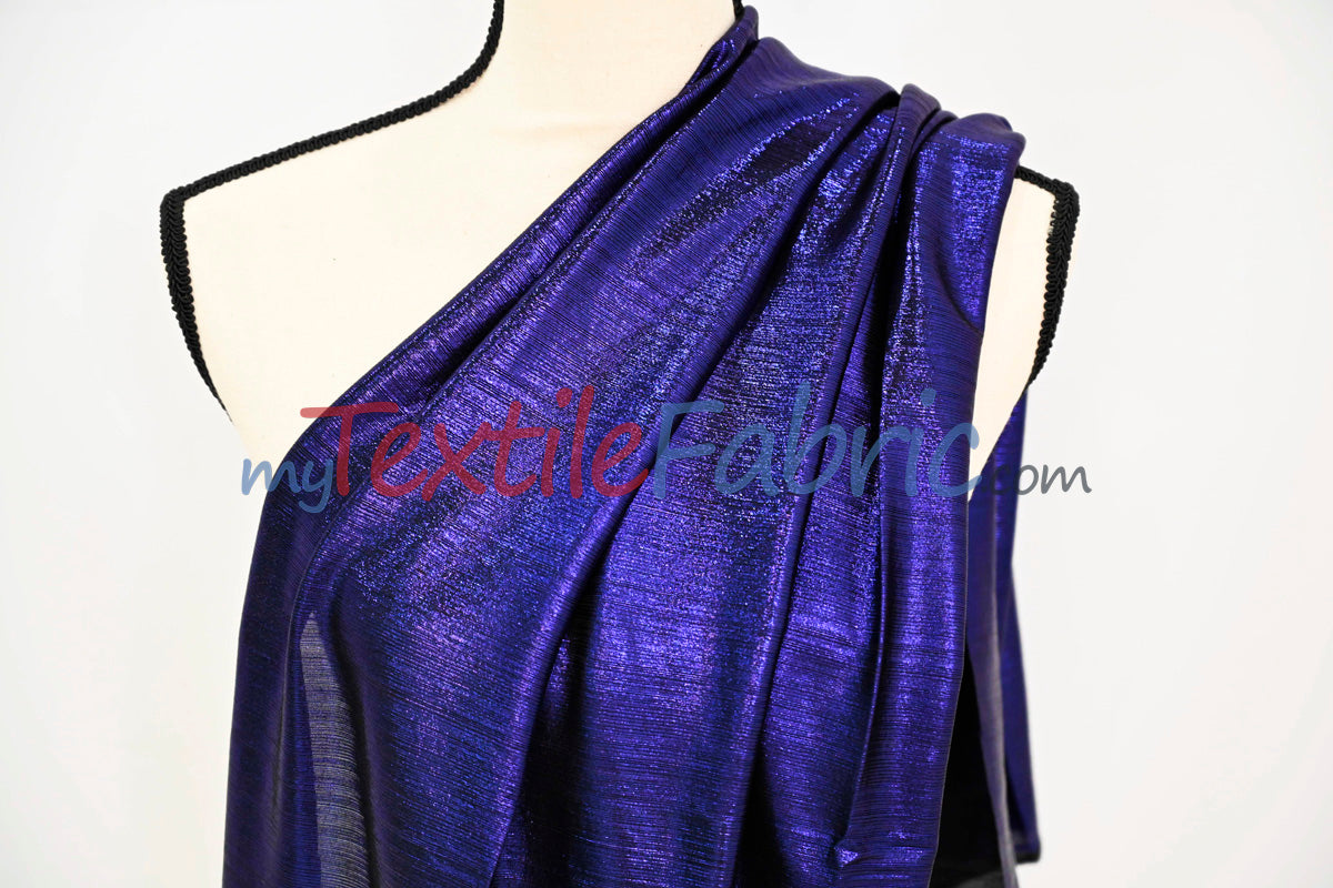 Metallic Stretch Slinky Polyester Spandex Fabric - Metallic Solid, 58" Width, Multiple Colors (1 Yard)