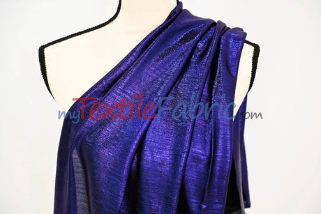 Metallic Stretch Slinky Polyester Spandex Fabric - Metallic Solid, 58" Width, Multiple Colors (1 Yard)