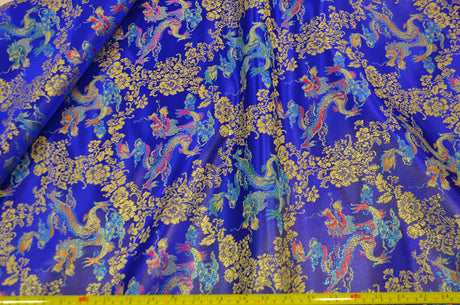 New Oriental Dragon Brocade Chinese Brocade Fabric - Oriental Dragon Pattern, 45" Width (1 Yard)