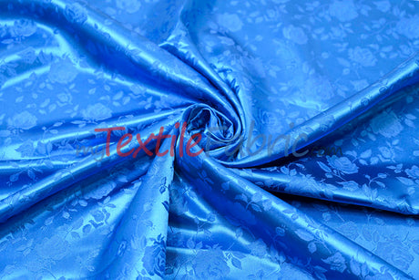 Satin Jacquard Satin Polyester Fabric - Satin Flower Brocade, 58/60" Width, Sample Swatch 3"x3" (1 Sample Swatch)