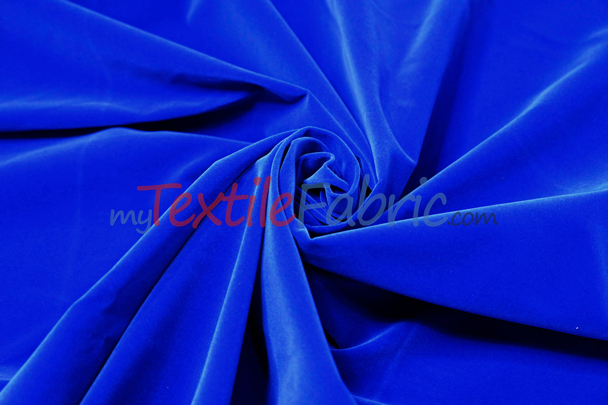 Scuba Flocking Velvet Fabric - Red, Flag Green, Hunter Green, Royal Blue, Black, 60" Width (1 Yard)