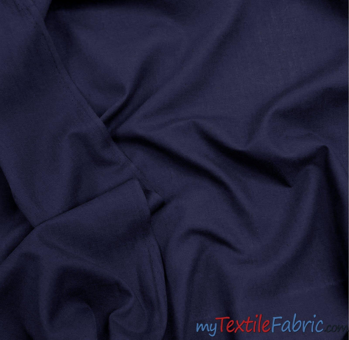 100% Cotton Poplin Cotton Fabric - White, Navy Blue, Black, 60" Wide (1 Yard)