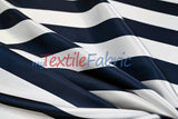Stripe Satin Charmeuse Polyester Fabric - 2" Stripe, Multiple Colors, 58/60" Width (1 Yard)