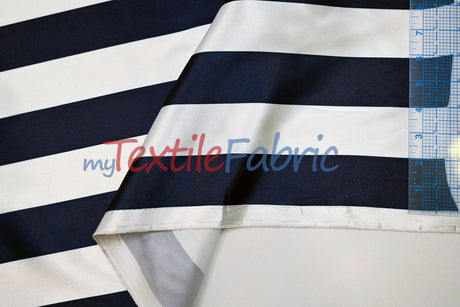 Stripe Satin Charmeuse Polyester Fabric - 2" Stripe, Multiple Colors, 58/60" Width (1 Yard)