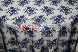 Chantilly Lace Polyester Fabric - Floral Embroidery, Sheer Mesh, 52" Width (1 Yard)