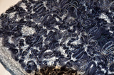 Enchanted Sheer Polyester Fabric - Metallic Floral Embroidery, 52" Width (1 Yard)