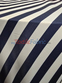 1 Inch Stripe Satin Print Lamour Satin Fabric - Black White 1 Inch Stripe, 58/60" Width (1 Yard)