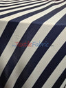1 Inch Stripe Satin Print Lamour Satin Fabric - Black White 1 Inch Stripe, 58/60" Width (1 Yard)