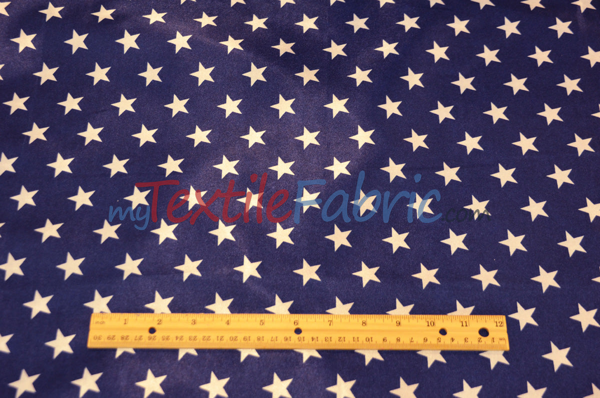 American Star Satin Polyester Fabric - American Flag Print, Red, Navy Blue, And Blue, 58/60" Width (1 Yard)
