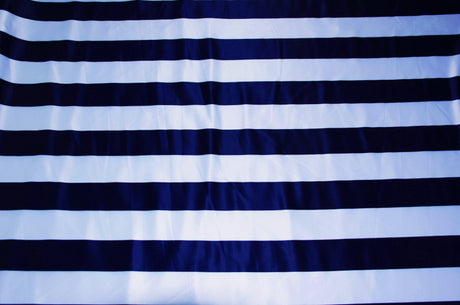 3.5 Inch Stripe Satin Print Polyester Fabric - Multiple Colors, 58/60" Width (1 Yard)