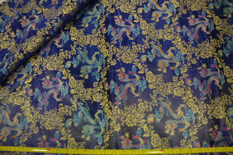 New Oriental Dragon Brocade Chinese Brocade Fabric - Oriental Dragon Pattern, 45" Width (1 Yard)