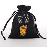 Halloween Taffeta Bags 5 '' x 6 1/2 '' Black Ghost Face Color 6 EACH / PACKAGE