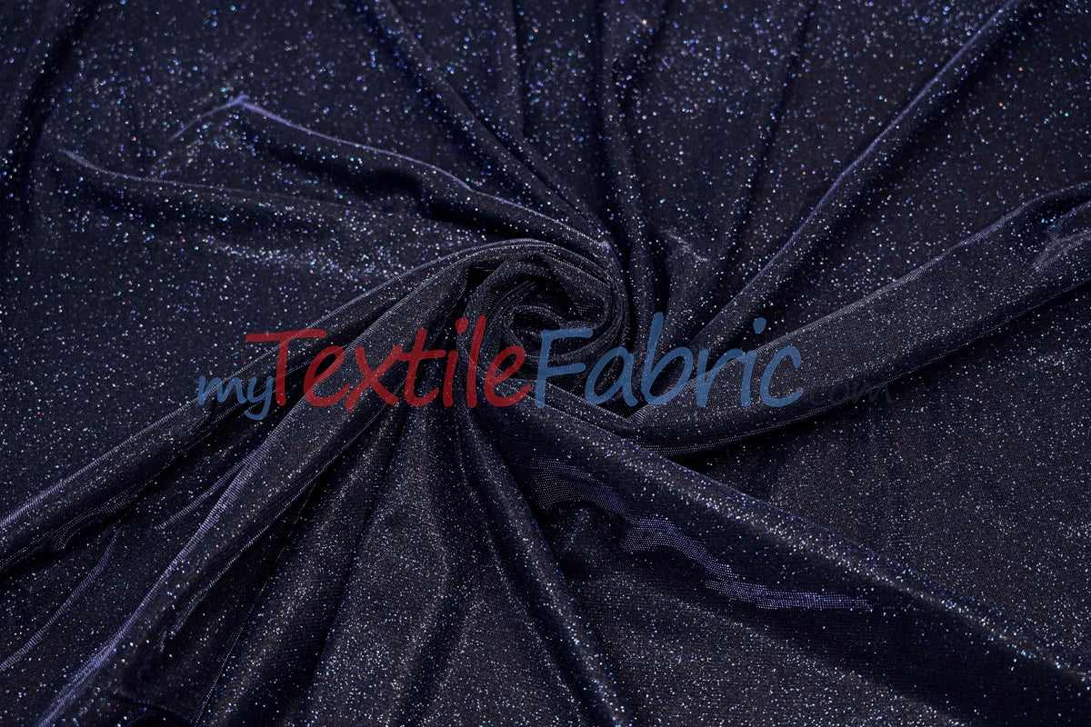 Stretch Glimmer Knit Polyester Spandex Fabric - Metallic Glitter Knit, 56" Width (1 Yard)