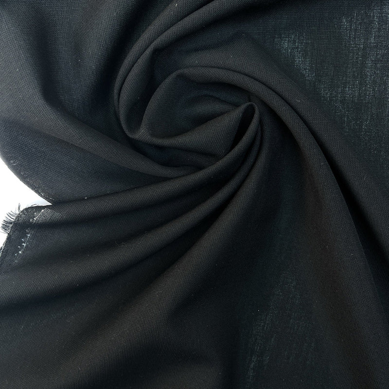 Wool Fabric Black Casualwear