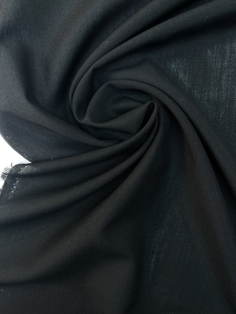 Wool Fabric Black Casualwear