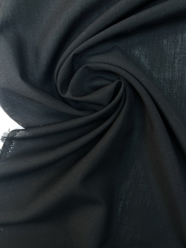 Wool Fabric Black Casualwear