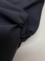 Virgin Wool Checked Suiting Fabric Blue-Black