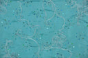 Sequins Ribbon Taffeta Polyester Fabric - Flower Swirl Embroidery With Sequins, 54" Width, Multiple Colors (1 Yard)