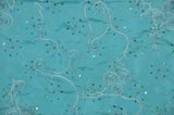 Sequins Ribbon Taffeta Polyester Fabric - Flower Swirl Embroidery With Sequins, 54" Width, Multiple Colors (1 Yard)