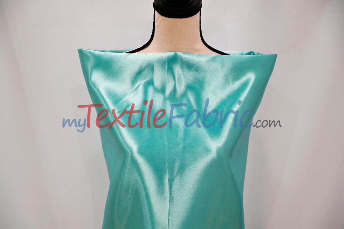 Bridal Satin Polyester Fabric - Shiny Solid, 58/60" Width, Multiple Colors (Yards, Bolts, Sample Swatches)