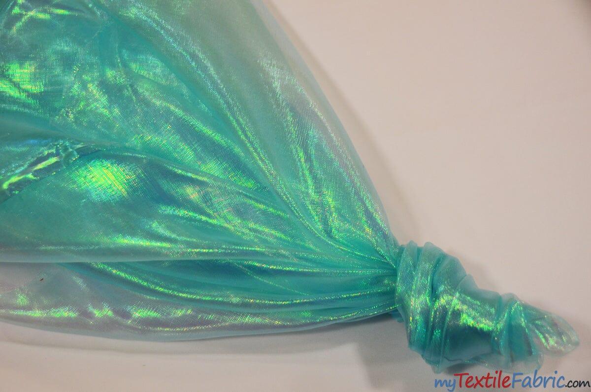 Iridescent Pearl Organza Polyester Fabric - Sheer Holographic, 58/60" Width (1 Yard)