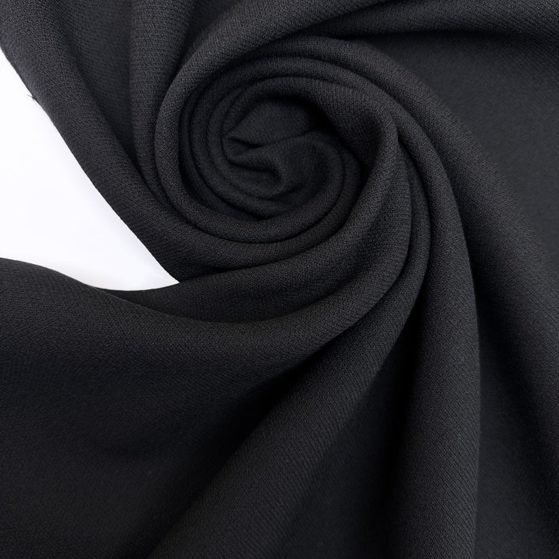 Black Wool Blend Crepe