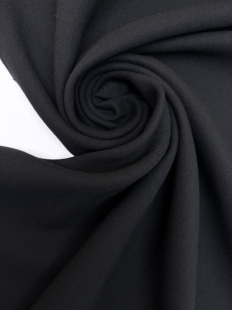 Black Wool Blend Crepe