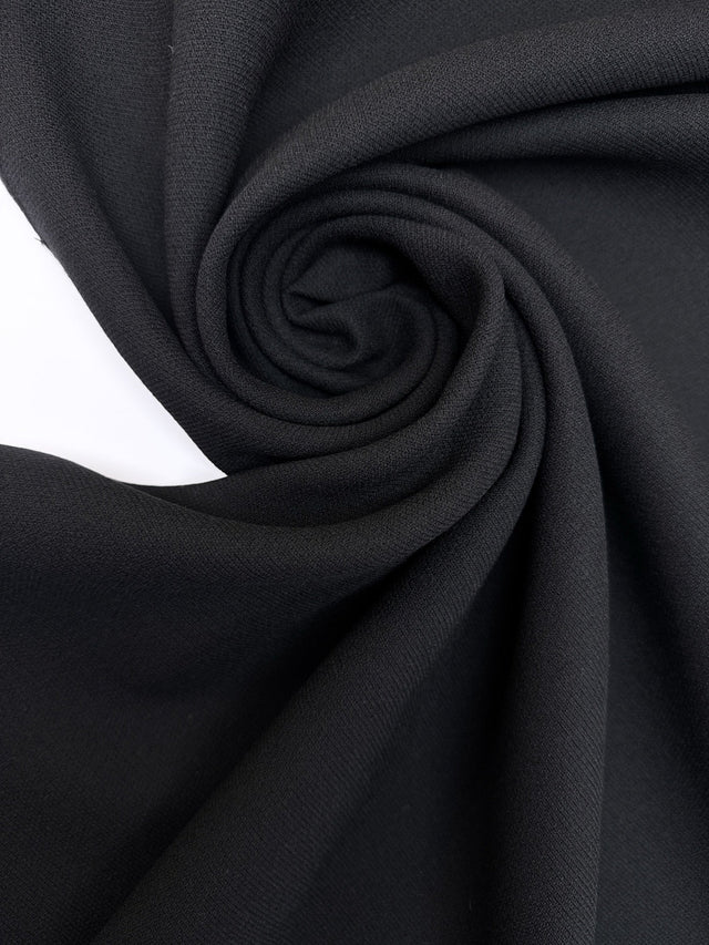 Black Wool Blend Crepe