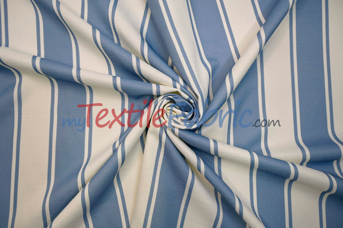 Rustic Linen Stripe Polyester Fabric - Yarn-Dyed Horizontal Stripes, 56/58" Width (1 Yard)