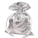 Faux Sequin Printed Satin Bags 5 '' x 7 '' 12 EACH / PACKAGE