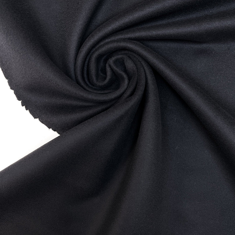 Wool Cashmere Drape Fabric Black