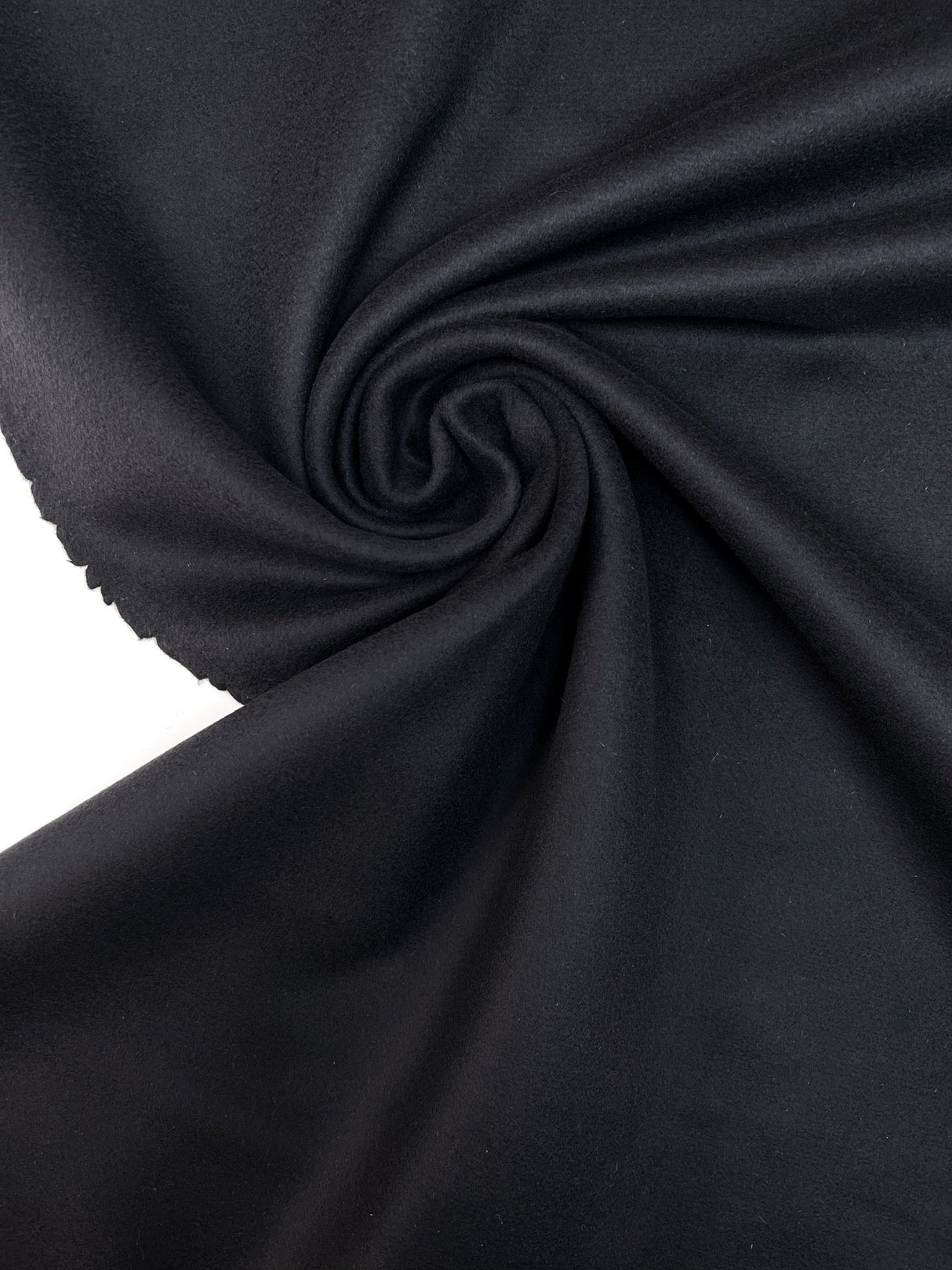 Wool Cashmere Drape Fabric Black