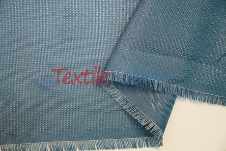 Metallic Vintage Linen Polyester Fabric - Imitation Burlap, Metallic Foil Vein, 58/60" Width (1 Yard)