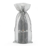 Metallic Fabric Wine Bags 6 1/2 '' x 15 '' Metallic Silver Color 10 EACH / PACKAGE
