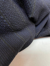 Italian Wool Blue Black Striped Fabric