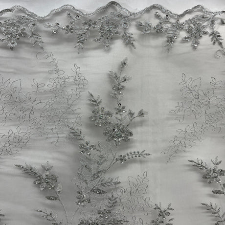 Beaded Floral Lace Mesh
