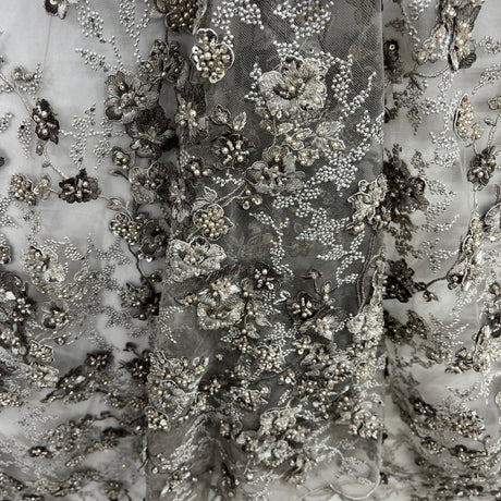 Beaded 3D Floral Lace Sage